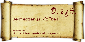 Debreczenyi Ábel névjegykártya